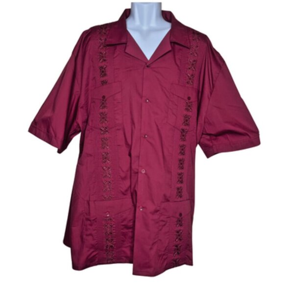 Maximos by R & B Cotton Vintage Guayabera Button Up Shirt Top Size 4X NWT - Picture 2 of 13